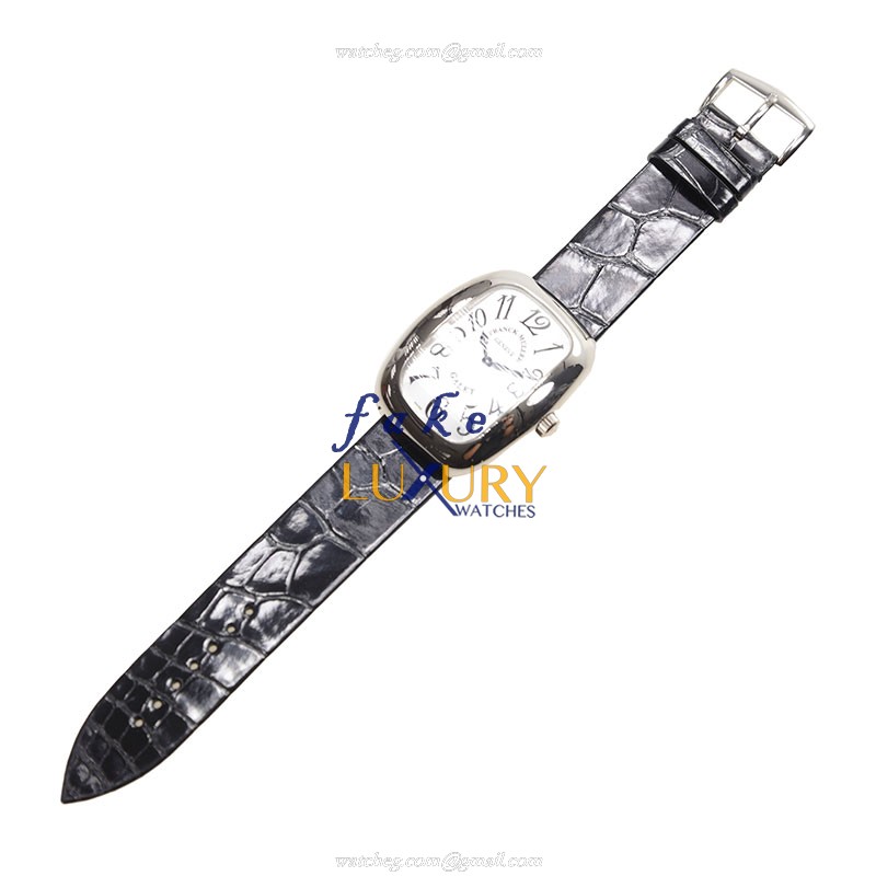 Franck Muller 3002 M QZ V OG Replica Watch Silver Dial 18kt White Gold Quartz Alligator Strap - Image 2