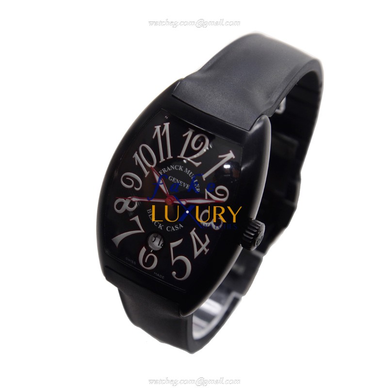 Franck Muller 7880C DT NR RED CASA CINTREE CURVEX Auto Titanium Replica Watch - Black Dial, Rubber - Image 3