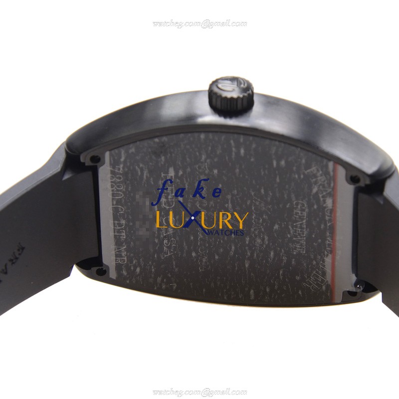 Franck Muller 7880C DT NR RED CASA CINTREE CURVEX Auto Titanium Replica Watch - Black Dial, Rubber - Image 4