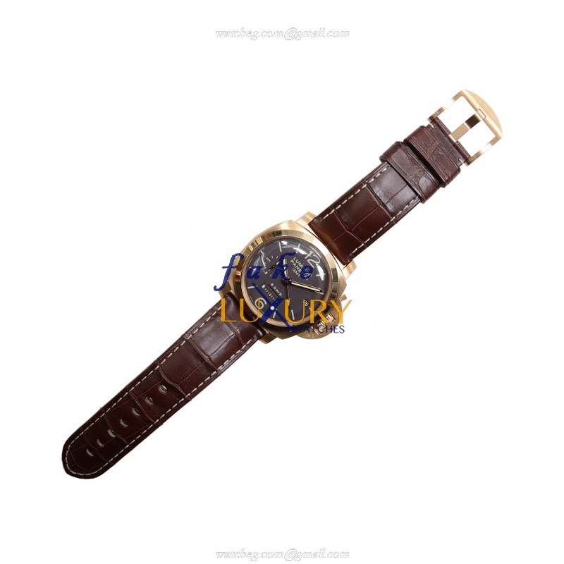 Panerai PAM00289 LUMINOR Manual Wind 18kt Rose Gold Replica Watch - Dark Grey Dial, Brown Alligator - Image 2