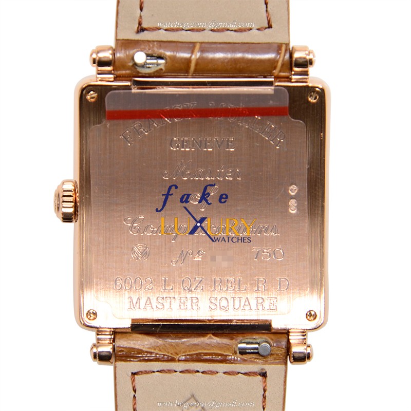 Franck Muller 6002 L QZ REL R D 5N Master Square Quartz 18kt Rose Gold Diamonds Replica Watch - Image 3