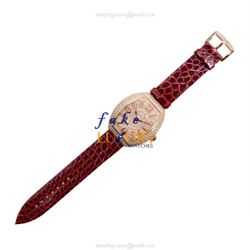 Franck Muller 5002 M QZ D3 CD 5N HEART Quartz 18kt Rose Gold & Diamonds - 34.5mm Case - Replica - Image 2