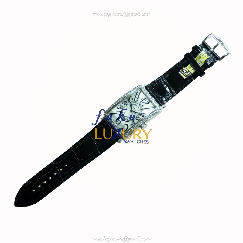 Franck Muller 1200 SC DT D OG Long Island Automatic 18kt White Gold & Diamond Silver Dial Replica - Image 2