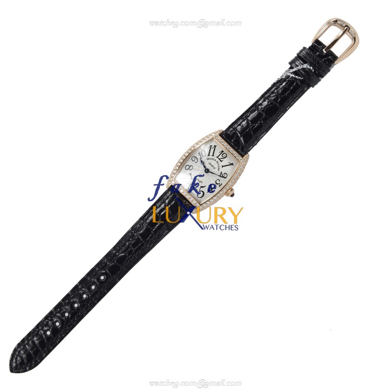 1752 QZ D 5N - Franck Muller Cintree Curvex Replica Watch - Quartz Silver Dial Rose Gold - Image 2