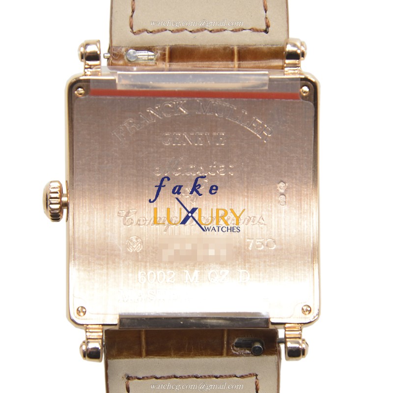 Franck Muller 6002 M QZ R D 5N Quartz 18kt Rose Gold Diamond Bezel Replica Watch - Image 3