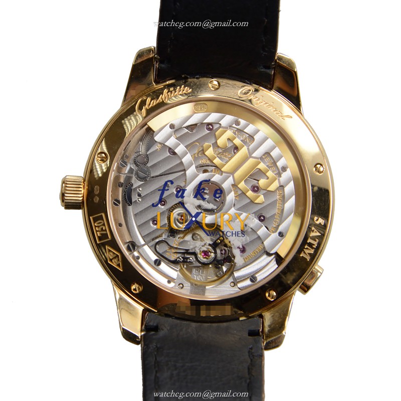 Glashutte Senator Panorama Date Replica Watch 100-03-11-01-04, Automatic, Rose Gold Case, Silver - Image 3
