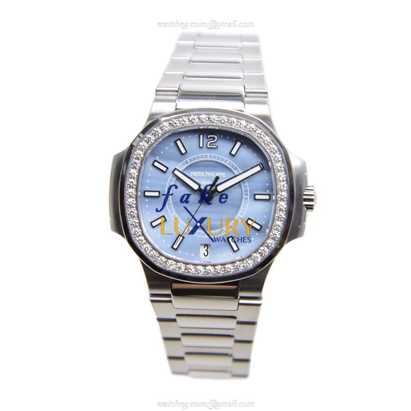 Patek Philippe 7008/1A-001 Nautilus Replica Watch - Automatic - Stainless Steel Diamonds - Light - Image 3