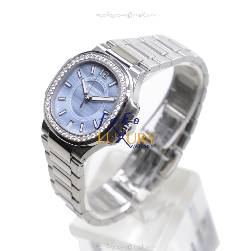 Patek Philippe 7008/1A-001 Nautilus Replica Watch - Automatic - Stainless Steel Diamonds - Light - Image 4
