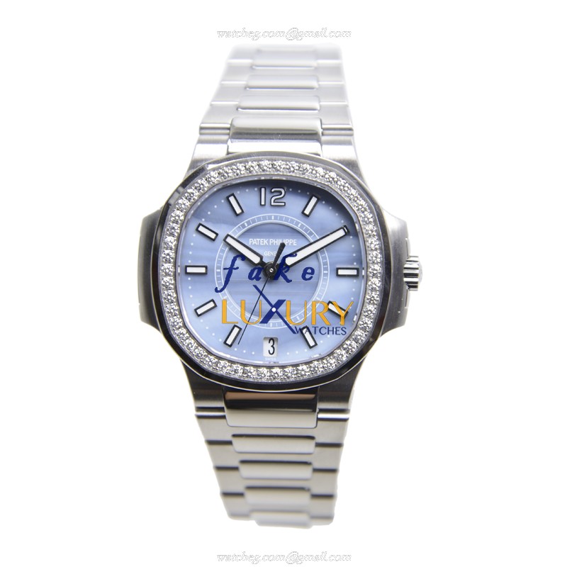 Patek Philippe 7008/1A-001 Nautilus Replica Watch - Automatic - Stainless Steel Diamonds - Light - Image 2