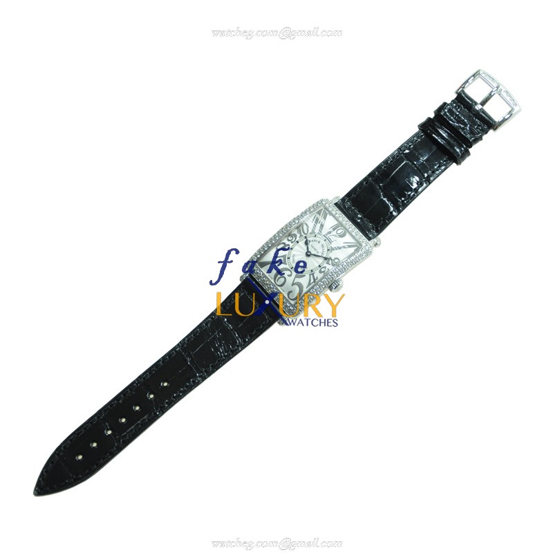 Franck Muller 952 QZ REL D OG Replica Watch Silver Dial Quartz 18kt White Gold & Diamond - Image 2
