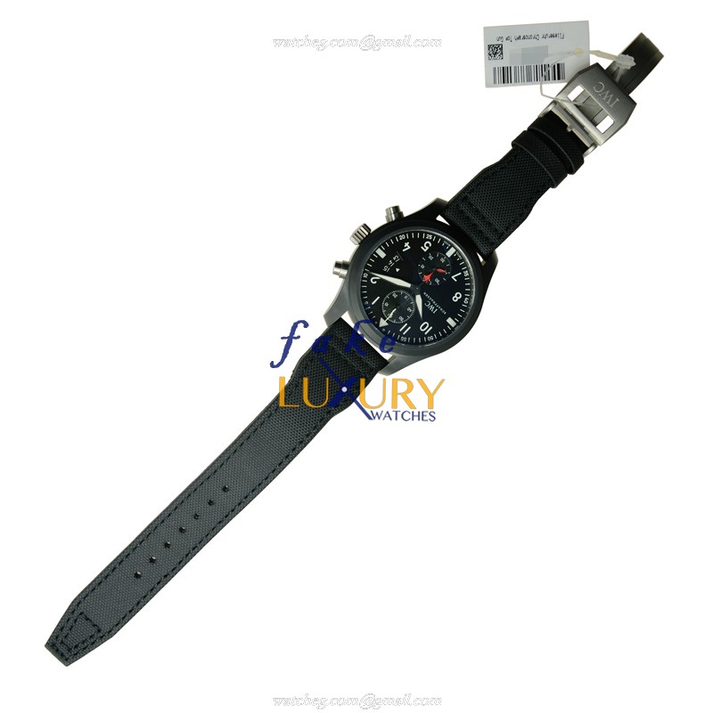 IW388001 - IWC Pilots Automatic Ceramics Replica Watch Black Dial - Image 2