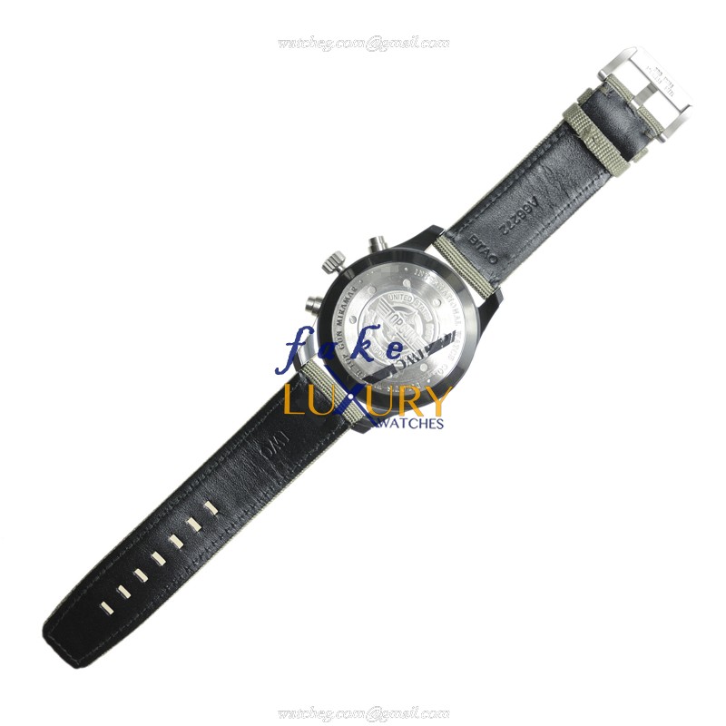 IWC IW388002 Pilot - Replica Watch - Automatic - Ceramic Case - Dark Grey Dial - Green Fabric Strap - Image 4