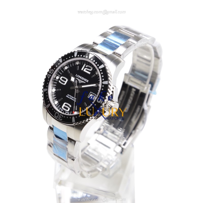 Longines L3.641.4.56.6 Replica Watch, Automatic Movement, Black Dial, Stainless Steel Bracelet - Image 3