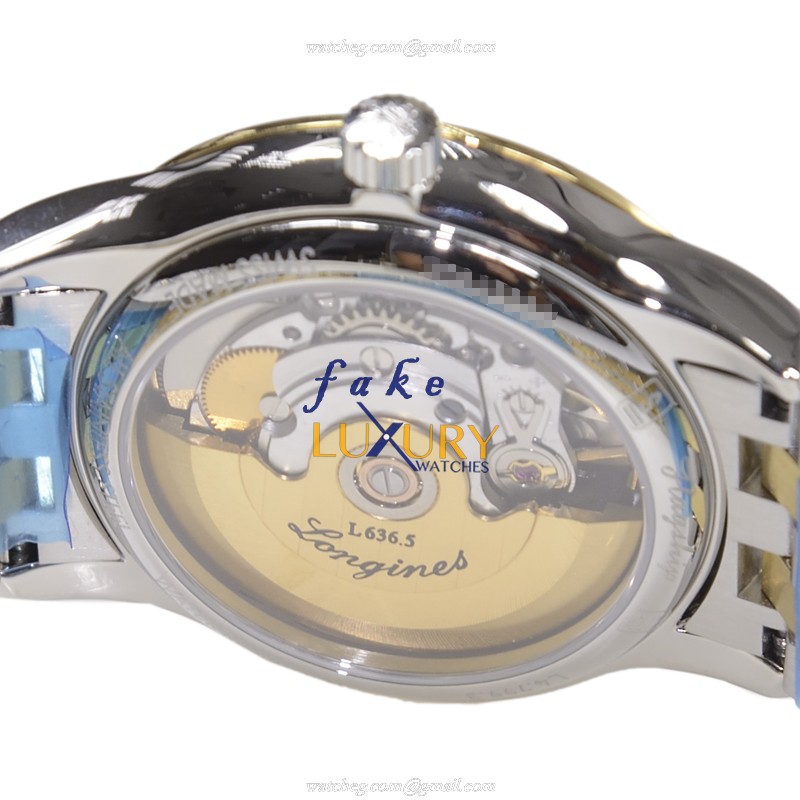 Longines L4.799.3.32.7 FLAGSHIP Automatic PVD Gold Replica Watch - Swiss Movement, Gold Dial - Image 4