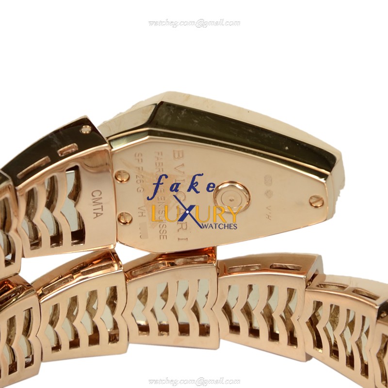 SPP26BGD1GD1T - Bulgari Serpenti Jewellery Replica Watch - 26mm Quartz 18kt Rose Gold Black Dial - Image 2