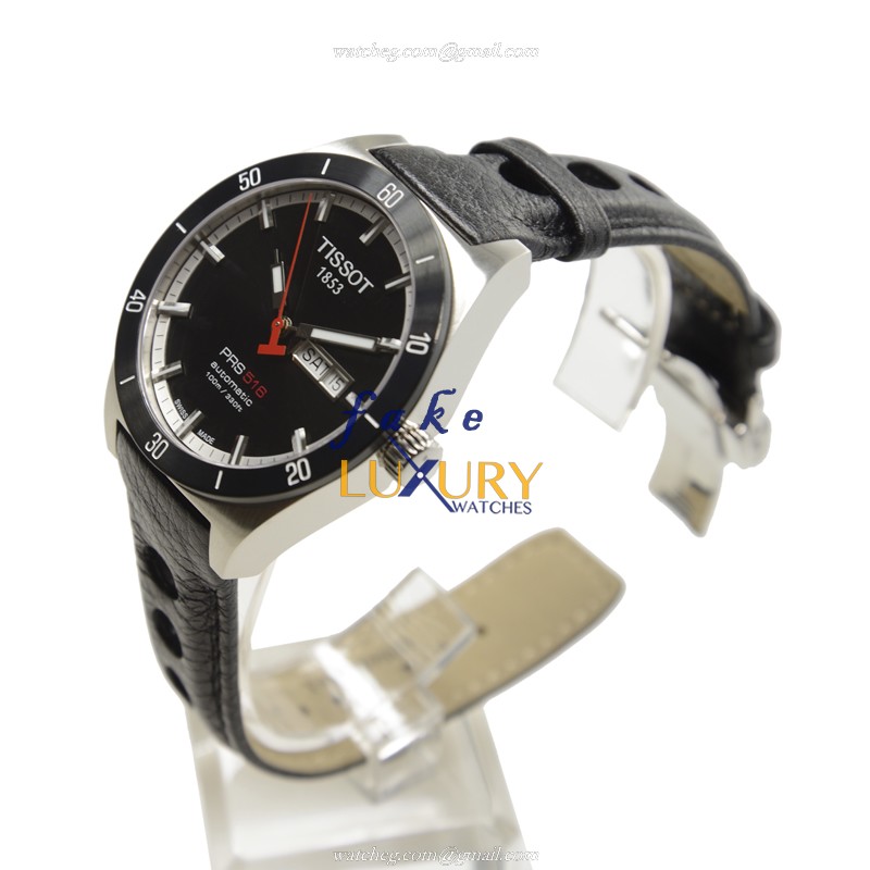 Tissot T044.430.26.051.00 - Replica Watch - Automatic - Steel Case 42mm - Black Dial - Leather Strap - Image 3