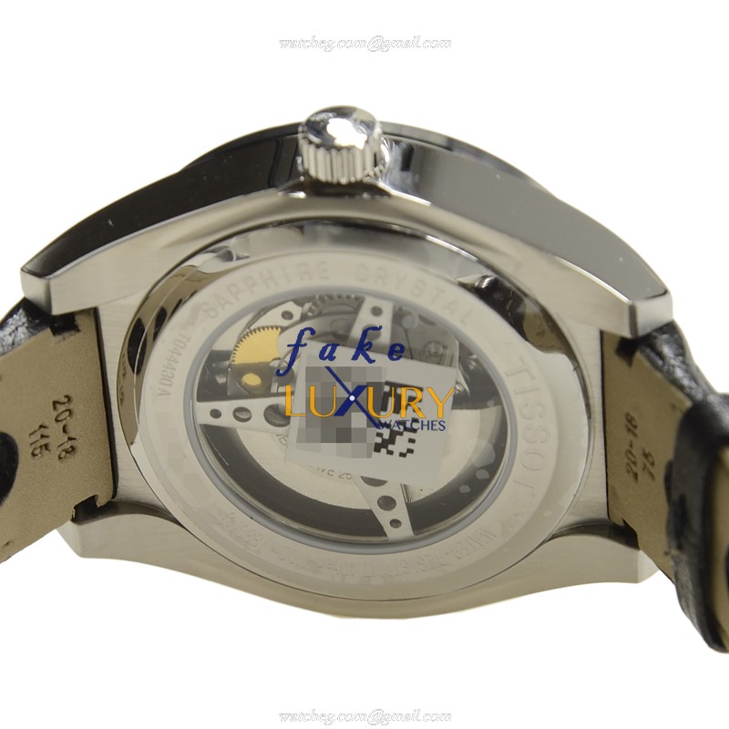 Tissot T044.430.26.051.00 - Replica Watch - Automatic - Steel Case 42mm - Black Dial - Leather Strap - Image 4