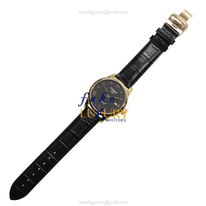 Tissot T41.5.423.53 Replica Watch, Automatic, Black Dial, Steel Case, Leather Strap - Image 2
