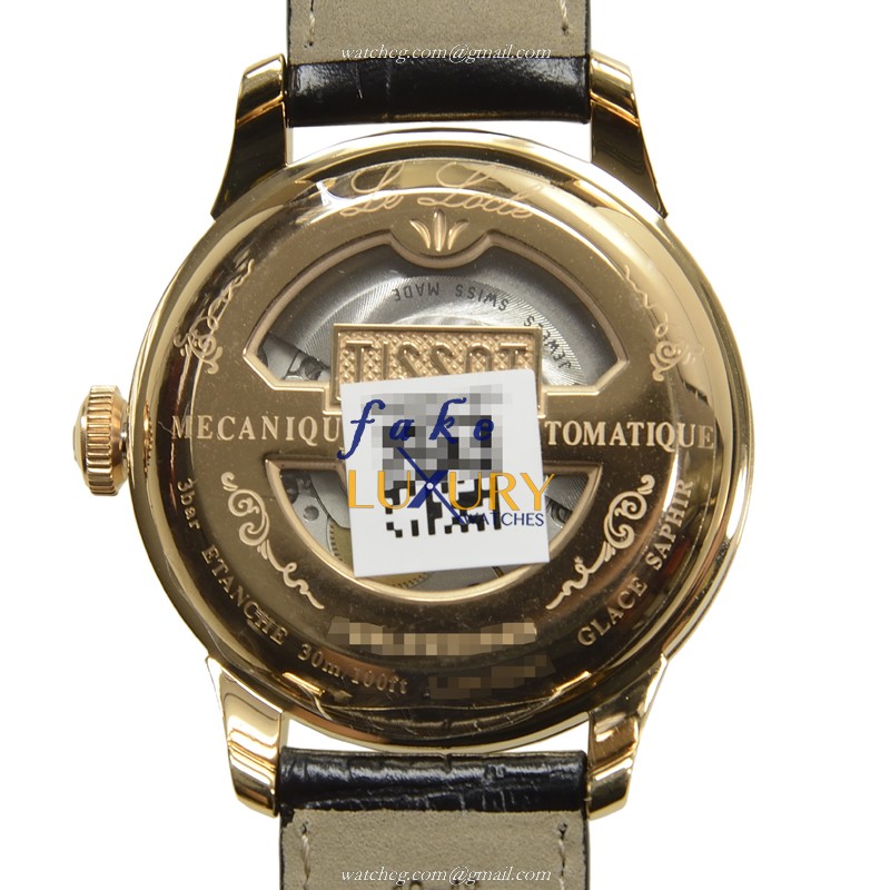 Tissot T41.5.423.53 Replica Watch, Automatic, Black Dial, Steel Case, Leather Strap - Image 3