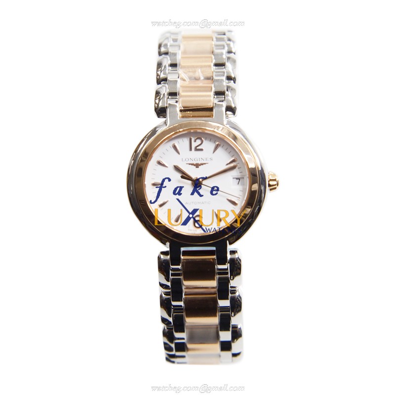 Longines L8.111.5.16.6 Replica Watch, Automatic Movement, White Dial, Rose Gold Steel - Image 2