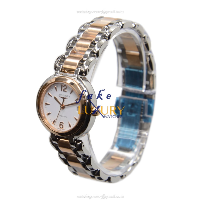 Longines L8.111.5.16.6 Replica Watch, Automatic Movement, White Dial, Rose Gold Steel - Image 3