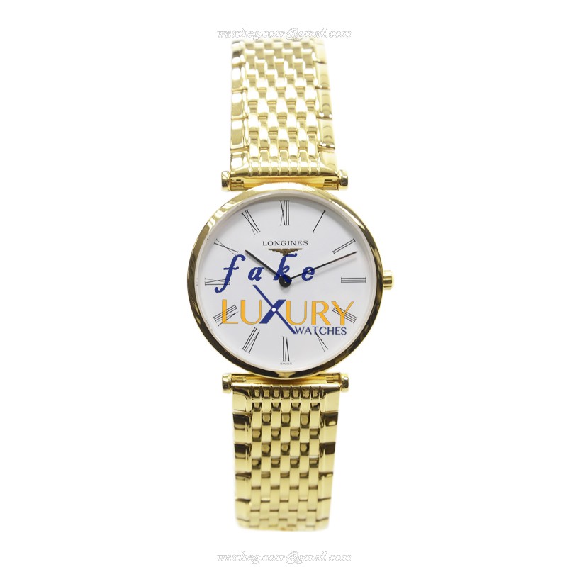 Longines L4.512.2.11.8 Quartz PVD Gold Replica Watch, Auto, White Dial, Steel Case - Image 2