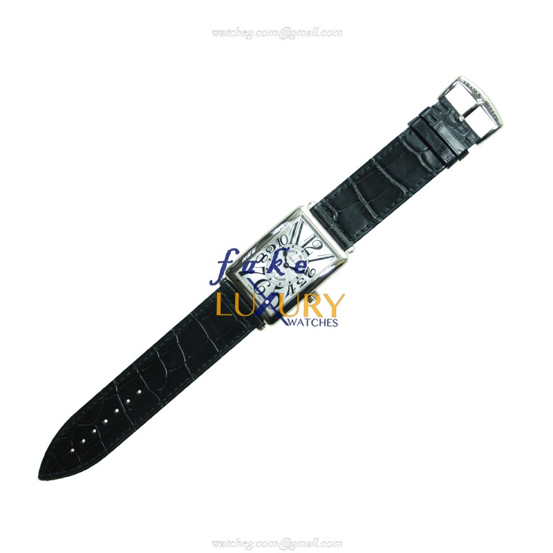 Franck Muller 1000 SC OG Replica Watch, Automatic, Silver Dial, 18kt White Gold Case, Black - Image 2