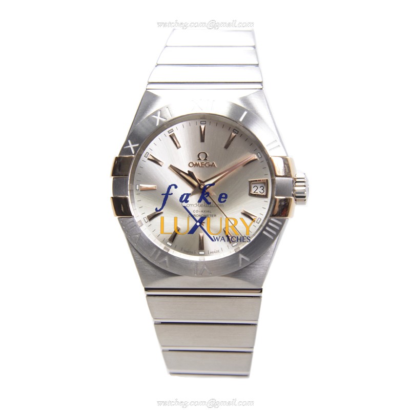 Omega 123.20.38.21.02.004 CONSTELLATION Automatic 18kt Rose Gold & Steel - Silver Dial - Replica - Image 2
