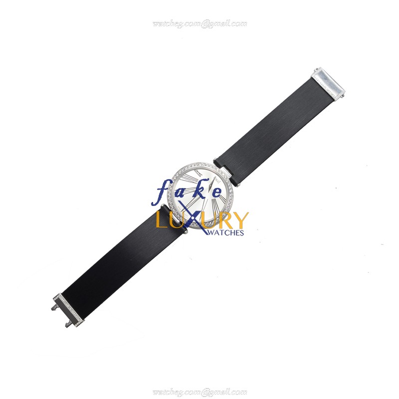 Piaget G0A35136 Limelight Replica Watch Automatic 18kt White Gold Diamond Silver Dial Black Silk - Image 2