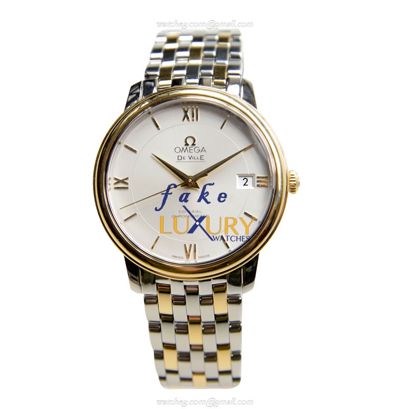 Omega De Ville 424.20.37.20.02.001 - Automatic - Silver Dial - 18kt Gold & Steel - Replica Watch - Image 2