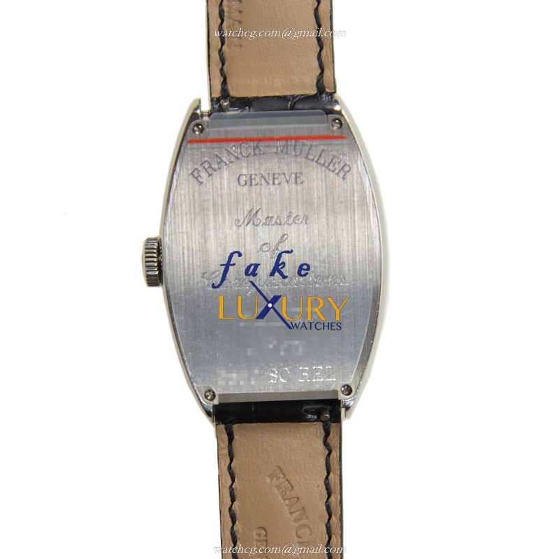 5850 SC REL AC - Franck Muller Cintree Curvex Replica Watch - Automatic - Silver Dial - Alligator - Image 3