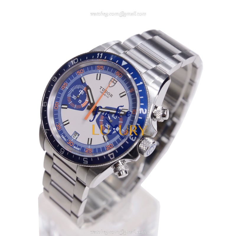 Tudor 70330B HERITAGE CHRONO Automatic Stainless Steel Replica Watch, Blue Dial, Silver Strap - Image 3