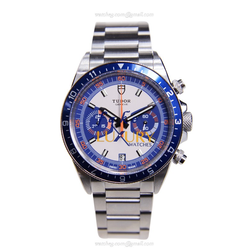 Tudor 70330B HERITAGE CHRONO Automatic Stainless Steel Replica Watch, Blue Dial, Silver Strap - Image 2
