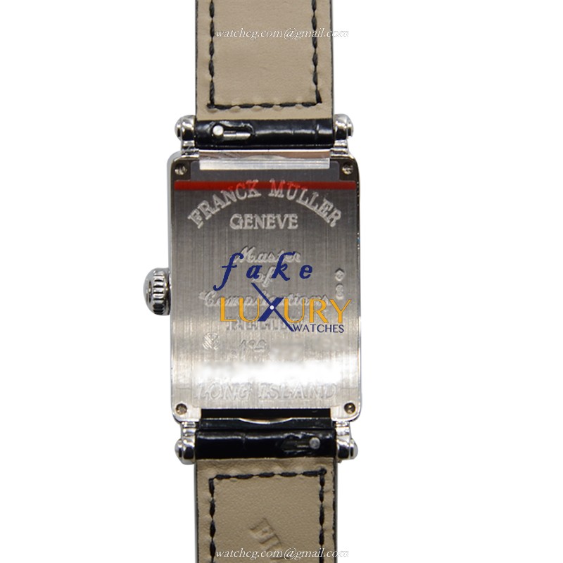 Franck Muller 902 QZ REL D OG LONG ISLAND Quartz 18kt White Gold & Diamond Replica Watch - Silver - Image 3