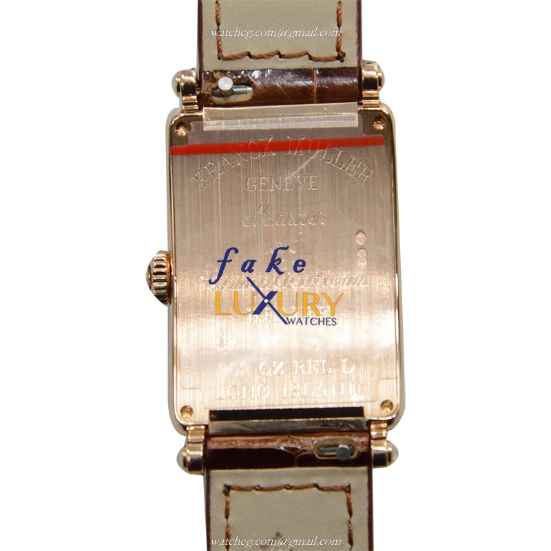 Franck Muller 902 QZ D REL 5N Long Island Replica Watch, Silver Dial, Rose Gold & Diamonds Case - Image 3