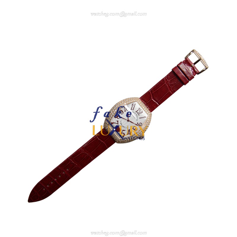 Franck Muller 5000 H SC C 6H D3 5N - Replica Watch - Automatic - Rose Gold & Diamonds - Silver Dial - Image 2