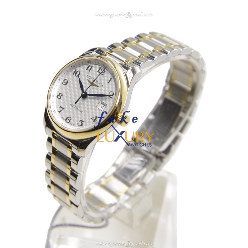 Longines L2.257.5.78.7 Replica Watch, Automatic, 18kt Gold & Steel Case, White Dial - Image 3
