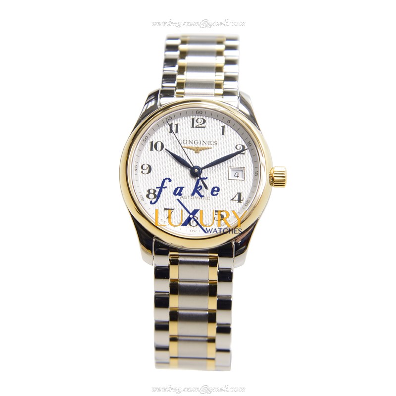 Longines L2.257.5.78.7 Replica Watch, Automatic, 18kt Gold & Steel Case, White Dial - Image 2