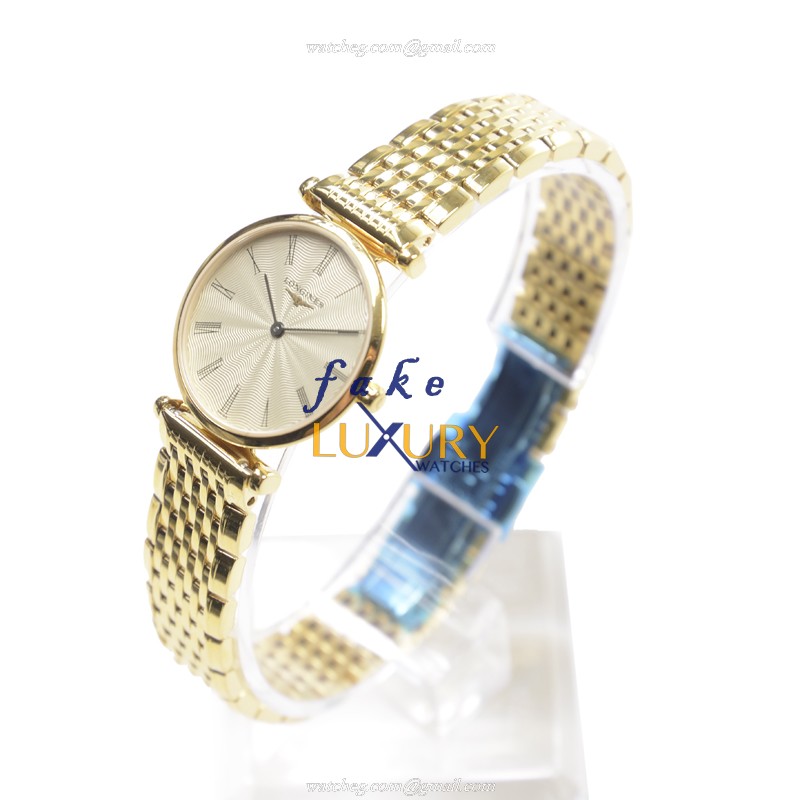 Longines L4.209.2.41.8 Replica La Grande Quartz Watch With PVD Gold Case Beige Dial - Image 3