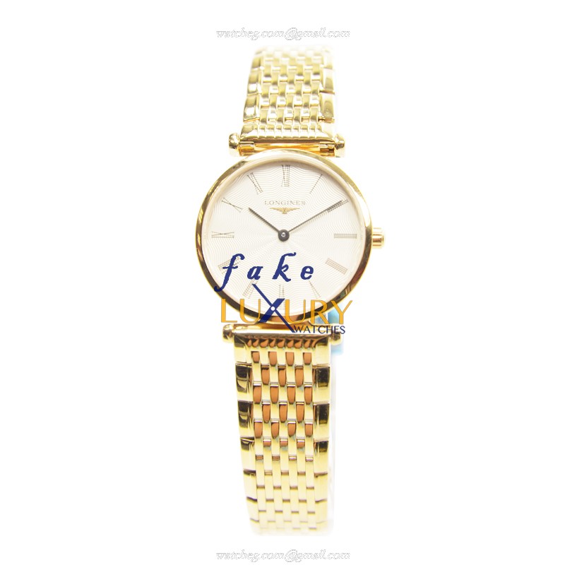 Longines L4.209.2.41.8 Replica La Grande Quartz Watch With PVD Gold Case Beige Dial - Image 2