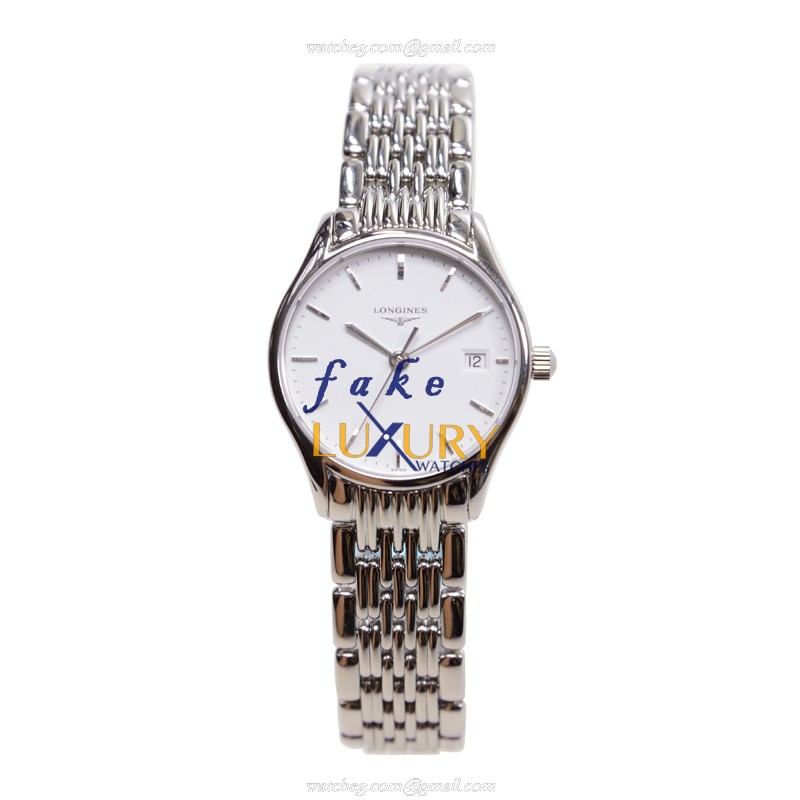 Longines L4.259.4.12.6 Quartz Stainless Steel Replica Watch - White Dial, Silver Strap - Image 2