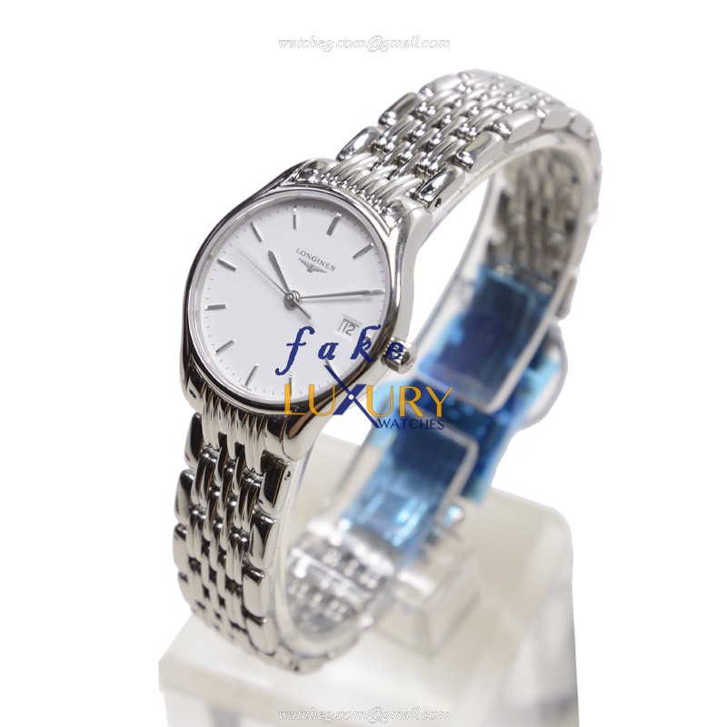Longines L4.259.4.12.6 Quartz Stainless Steel Replica Watch - White Dial, Silver Strap - Image 3