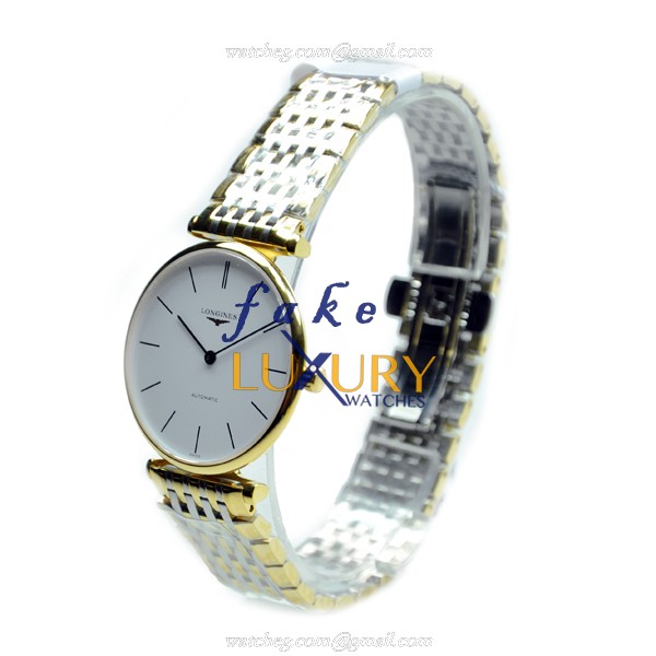 L4.708.2.12.7 - Longines La Grande Replica Watch Automatic 18kt Yellow Gold White Dial Silver Strap - Image 2