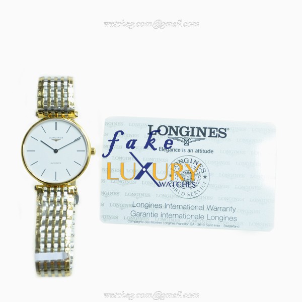 L4.708.2.12.7 - Longines La Grande Replica Watch Automatic 18kt Yellow Gold White Dial Silver Strap - Image 4
