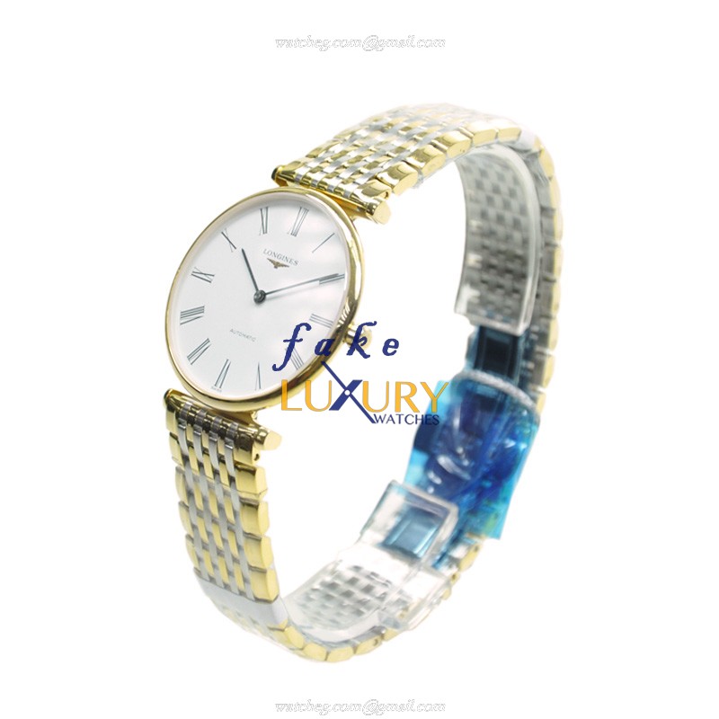 Longines L4.708.2.11.7 Replica Watch - Automatic PVD Gold Case - White Dial - Silver Strap - Image 3