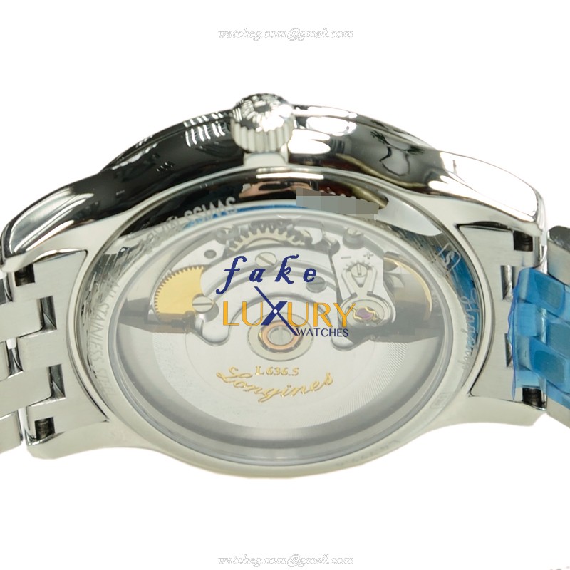 Longines L4.799.4.12.6 FLAGSHIP Automatic Stainless Steel Replica Watch - 36mm White Dial - Push - Image 4