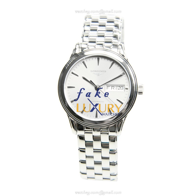 Longines L4.799.4.72.6 Flagship Replica Watch Automatic Movement Silver Dial Steel Bracelet - Image 2