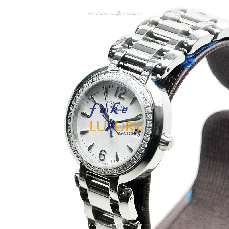 Longines L8.110.0.16.6 PRIMA LUNA Quartz Stainless Steel Replica Watch, White Dial, Silver Strap - Image 3