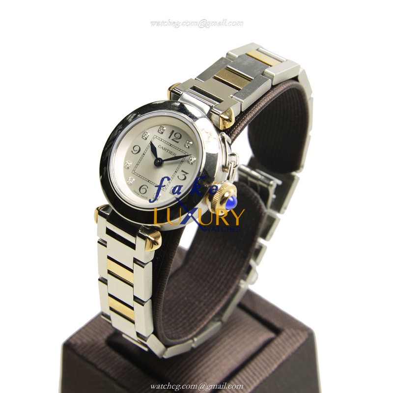 Cartier Pasha de Cartier WJ124020 Quartz Silver Dial 27mm Steel Replica Watch - Image 3