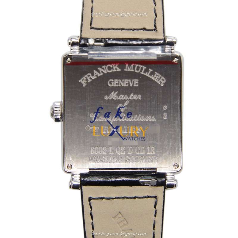 Franck Muller Master Square 6002 L QZ REL R D CD 1R OG Quartz 18kt White Gold Diamond Replica Watch - Image 3